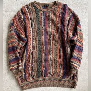 Vintage 90s Cellinni chunky knit 3D fall autumn sweater